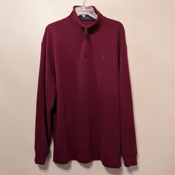 POLO Ralph Lauren Quarter Zip Cotton Knit Shirt Sweater XL - Picture 2 of 11